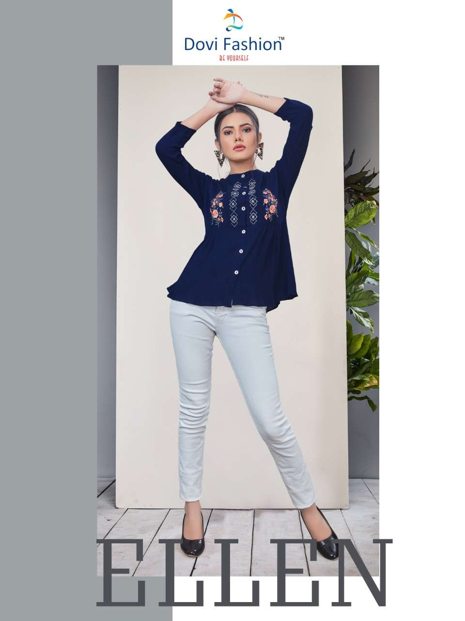 ELLEN BY DOVI FASHION DESIGNER STYLISH FANCY COLORFUL BEAUTIFUL PARTY WEAR & ETHNIC WEAR COLLECTION RAYON TOPS AT WHOLESALE PRICE