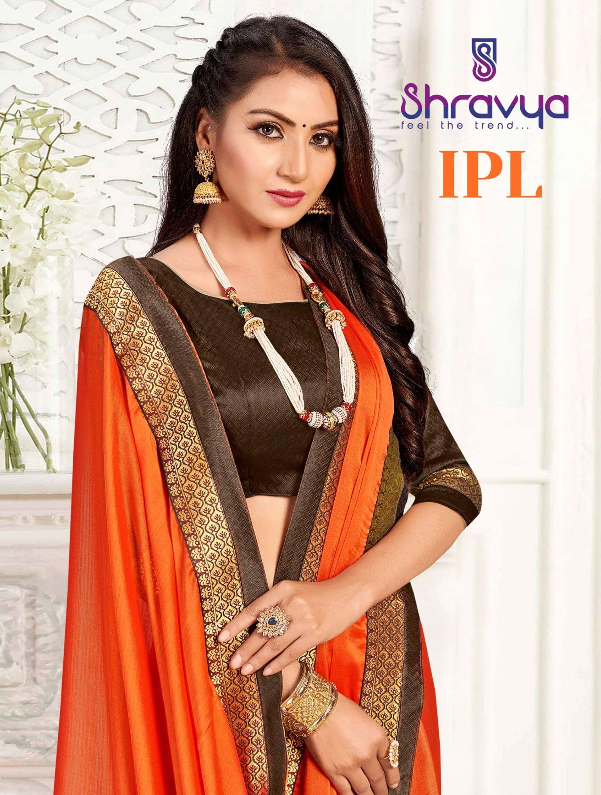 IPL BY SHRAVYA FASHION A TO H SERIES INDIAN TRADITIONAL WEAR COLLECTION BEAUTIFUL STYLISH FANCY COLORFUL PARTY WEAR & OCCASIONAL WEAR CHIFFON SILK SAREES AT WHOLESALE PRICE