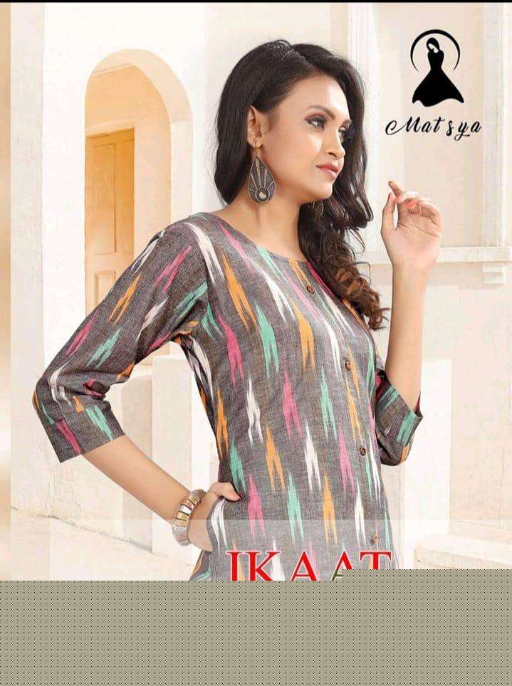 IKAAT VOL-1 BY MATSYA 1001 TO 1006 SERIES DESIGNER STYLISH FANCY COLORFUL BEAUTIFUL PARTY WEAR & ETHNIC WEAR COLLECTION HANDLOOM COTTON KURTIS AT WHOLESALE PRICE