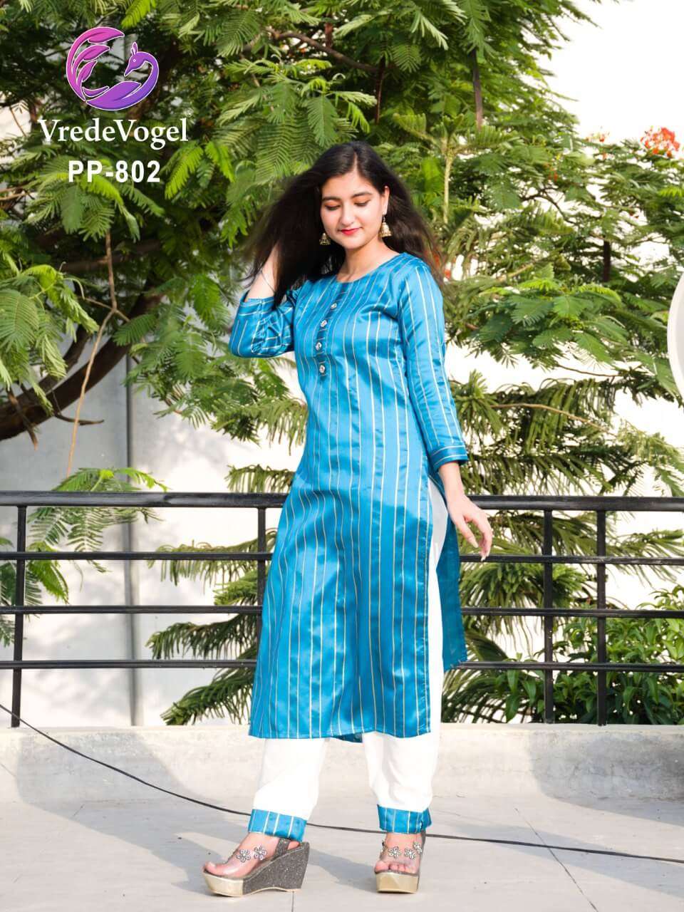 KHUSHIYA BY VREDE VOGEL 801 TO 806 SERIES DESIGNER STYLISH FANCY COLORFUL BEAUTIFUL PARTY WEAR & ETHNIC WEAR COLLECTION SILK WEAVING KURTIS WITH BOTTOM AT WHOLESALE PRICE