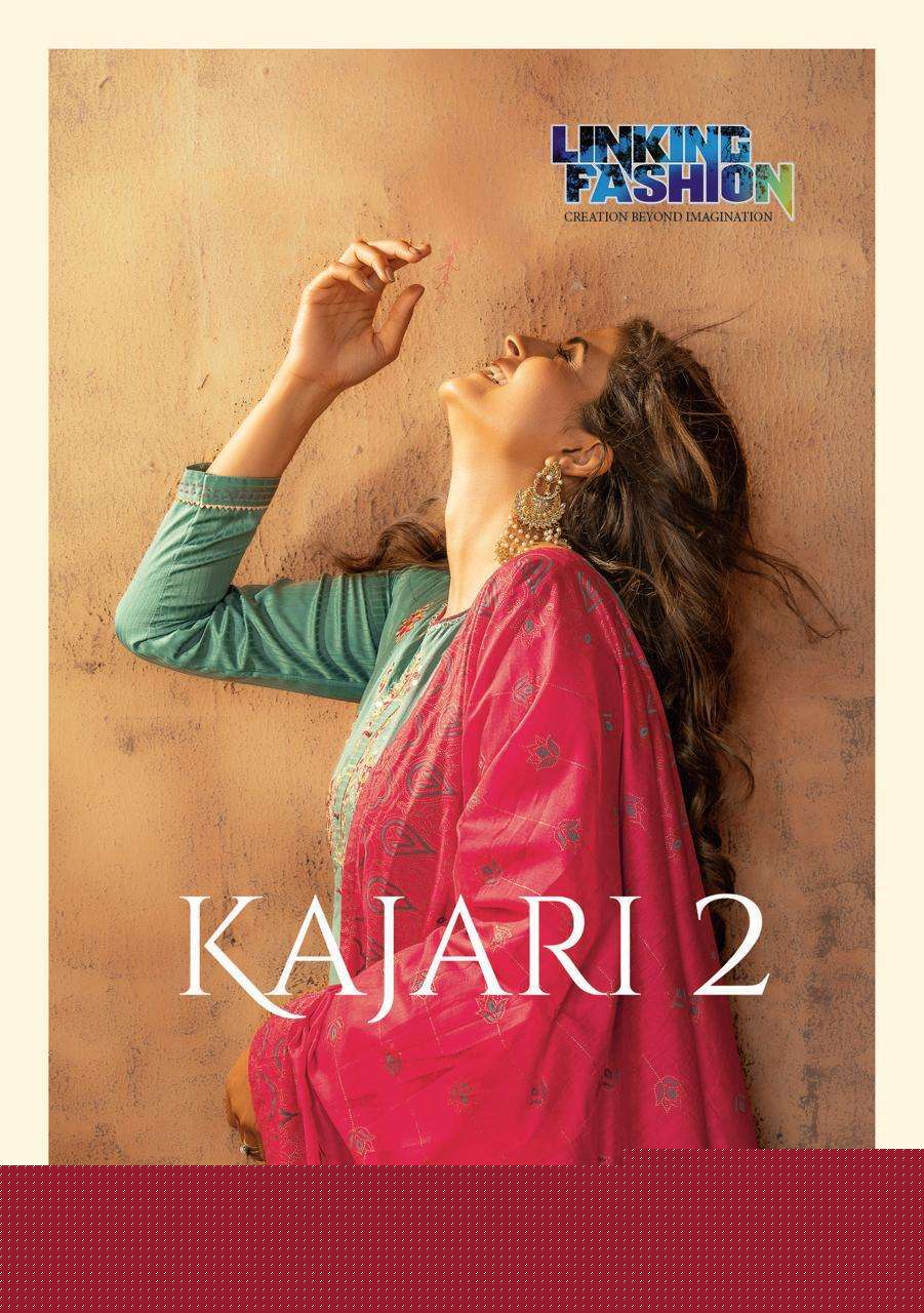 KAJARI VOL-2 BY LINKING FASHION 997 TO 1002 SERIES BEAUTIFUL SUITS COLORFUL STYLISH FANCY CASUAL WEAR & ETHNIC WEAR PURE JAM SILK WITH WORK DRESSES AT WHOLESALE PRICE