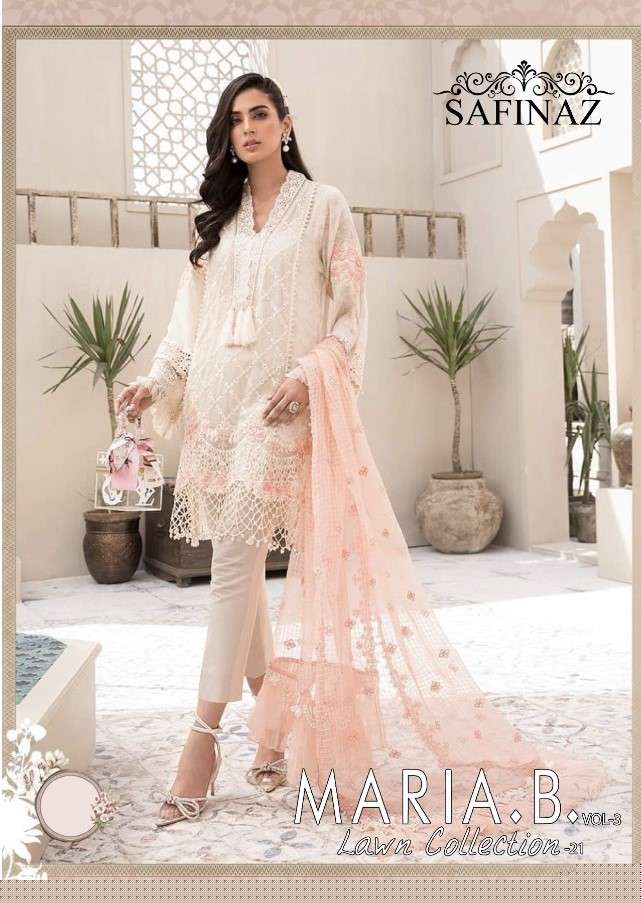 MARIA.B. VOL-3 BY SAFINAZ 3013 TO 3016 SERIES PAKISTANI WEAR COLLECTION BEAUTIFUL STYLISH FANCY COLORFUL PARTY WEAR & OCCASIONAL WEAR LAWN DYED WITH EMBROIDERED DRESSES AT WHOLESALE PRICE