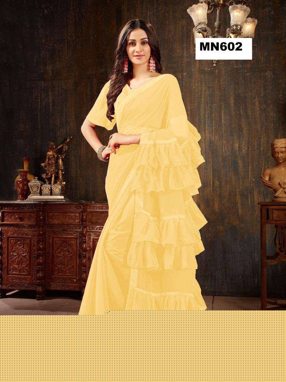 MANOHARI 601 SERIES BY MANOHARI INDIAN TRADITIONAL WEAR COLLECTION BEAUTIFUL STYLISH FANCY COLORFUL PARTY WEAR & OCCASIONAL WEAR GEORGETTE SAREES AT WHOLESALE PRICE