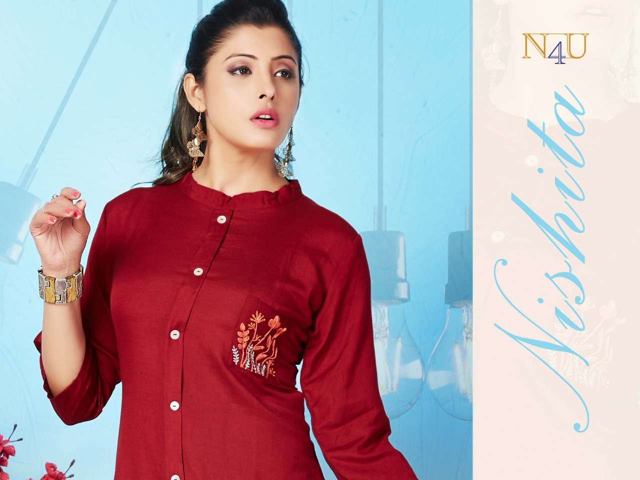 NISHITA BY N4U 2001 TO 2006 SERIES DESIGNER STYLISH FANCY COLORFUL BEAUTIFUL PARTY WEAR & ETHNIC WEAR COLLECTION RAYON EMBROIDERY TOPS AT WHOLESALE PRICE