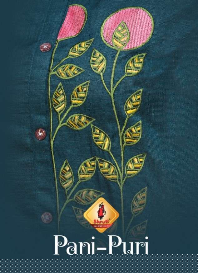PANI-PURI BY SHRUTI 01 TO 06 SERIES DESIGNER STYLISH FANCY COLORFUL BEAUTIFUL PARTY WEAR & ETHNIC WEAR COLLECTION SOFT SLUB EMBROIDERY KURTIS WITH BOTTOM AT WHOLESALE PRICE