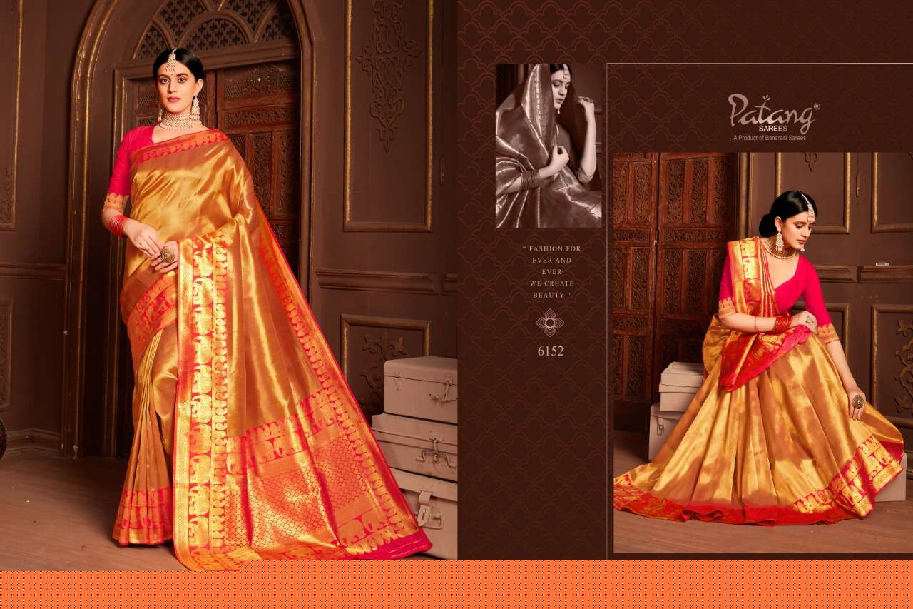 PAITHANI SILK BY PATANG SAREES 6151 TO 6158 SERIES INDIAN TRADITIONAL WEAR COLLECTION BEAUTIFUL STYLISH FANCY COLORFUL PARTY WEAR & OCCASIONAL WEAR HEAVY SILK SAREES AT WHOLESALE PRICE