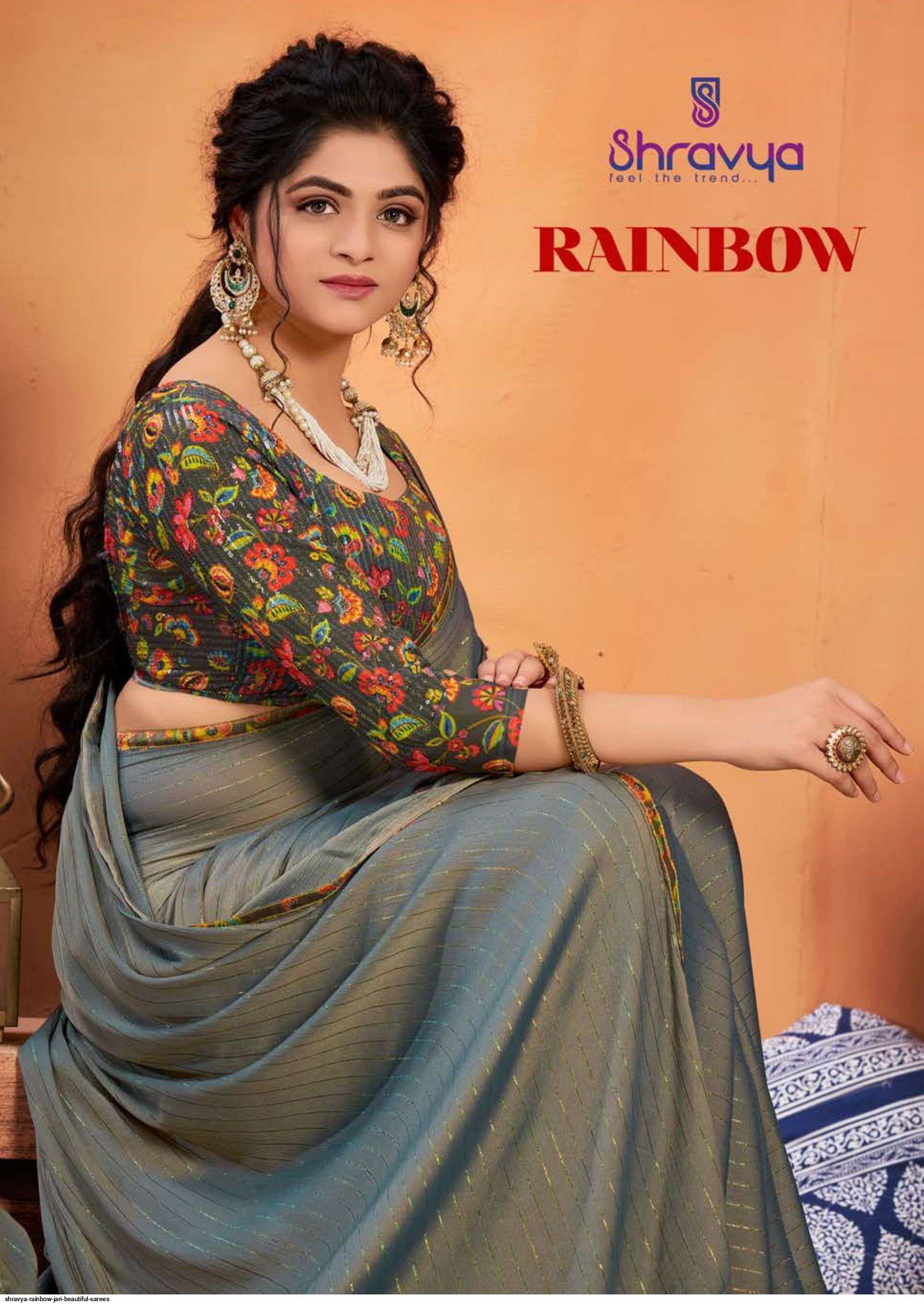 RAINBOW BY SHRAVYA A TO H SERIES INDIAN TRADITIONAL WEAR COLLECTION BEAUTIFUL STYLISH FANCY COLORFUL PARTY WEAR & OCCASIONAL WEAR RAINBOW ZARI SAREES AT WHOLESALE PRICE