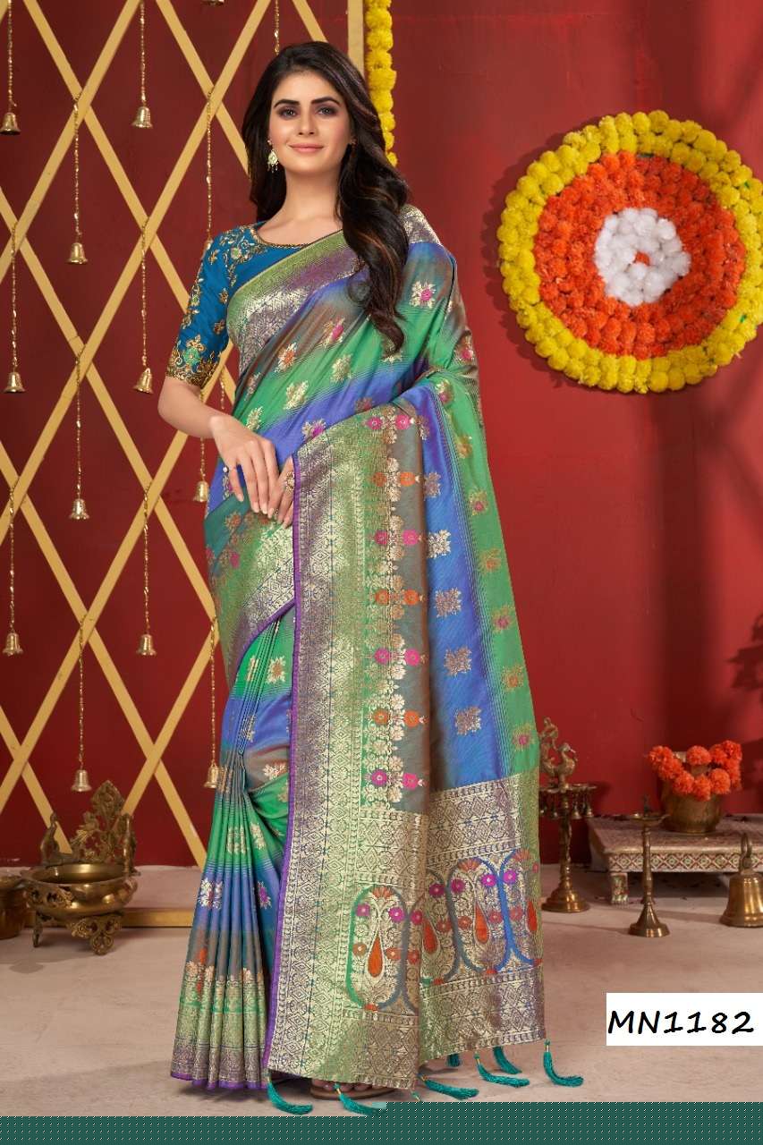 ROOHI VOL-8 HIT DESIGNS BY MANOHARI INDIAN TRADITIONAL WEAR COLLECTION BEAUTIFUL STYLISH FANCY COLORFUL PARTY WEAR & OCCASIONAL WEAR BANARASI SILK SAREES AT WHOLESALE PRICE
