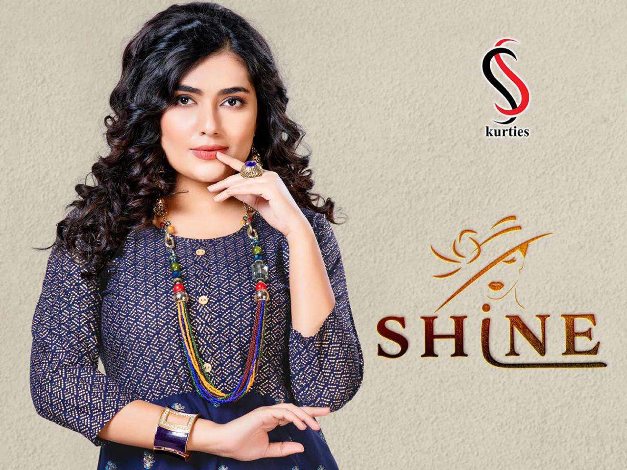 SHINE BY S S KURTIS 101 TO 108 SERIES BEAUTIFUL STYLISH FANCY COLORFUL CASUAL WEAR & ETHNIC WEAR HEAVY RAYON PRINT GOWNS AT WHOLESALE PRICE