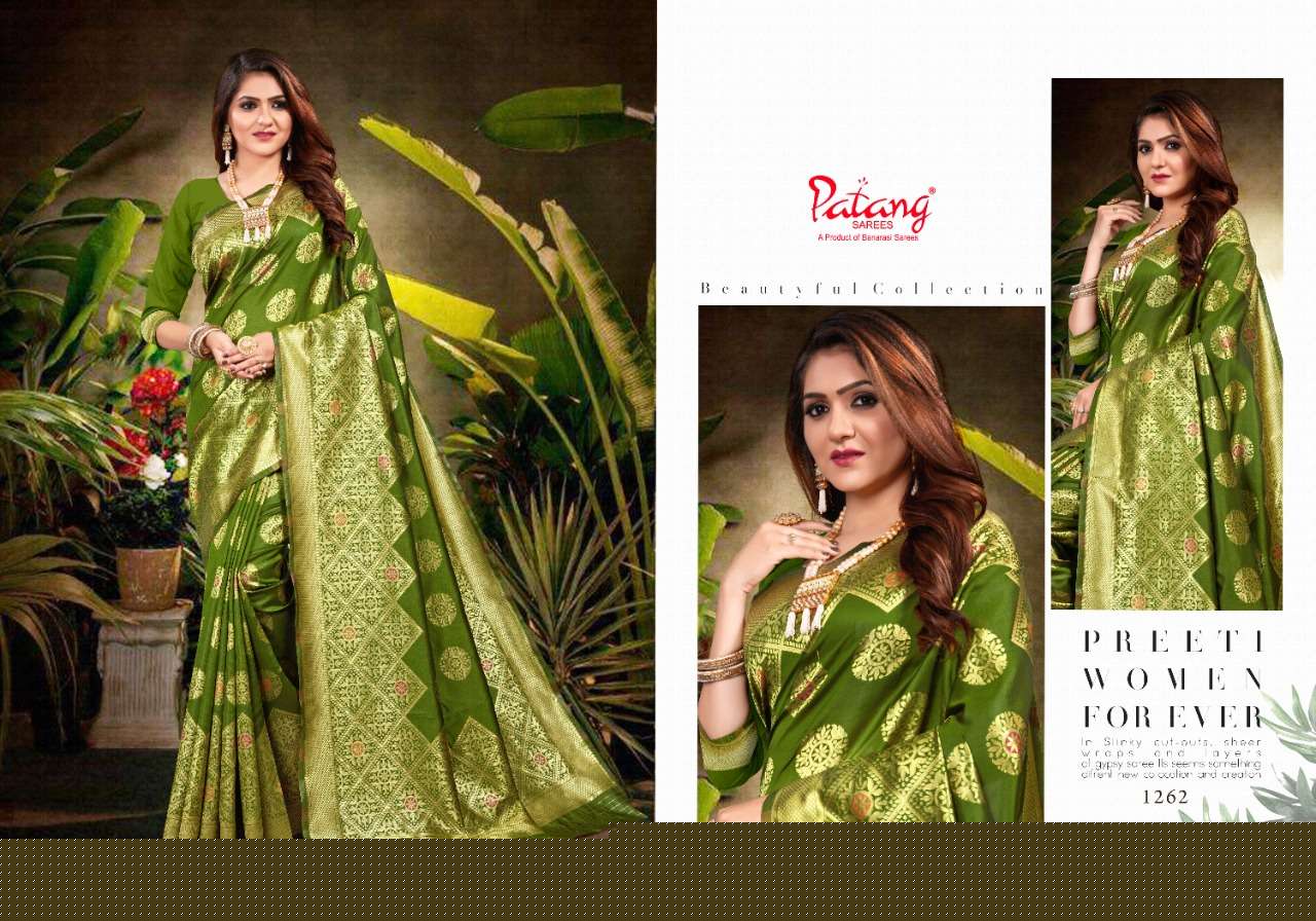 SHRADDHA BY PATANG SAREES 1261 TO 1268 SERIES INDIAN TRADITIONAL WEAR COLLECTION BEAUTIFUL STYLISH FANCY COLORFUL PARTY WEAR & OCCASIONAL WEAR SILK SAREES AT WHOLESALE PRICE