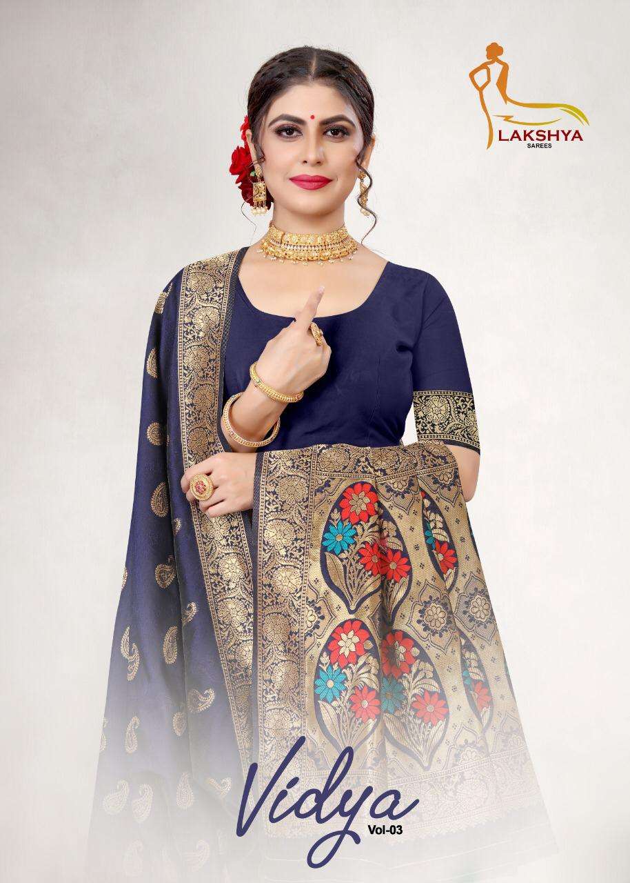 VIDYA VOL-3 BY LAKSHYA 3001 TO 3005 SERIES DESIGNER STYLISH FANCY COLORFUL BEAUTIFUL PARTY WEAR & ETHNIC WEAR COLLECTION JACQUARD SILK KURTIS AT WHOLESALE PRICE