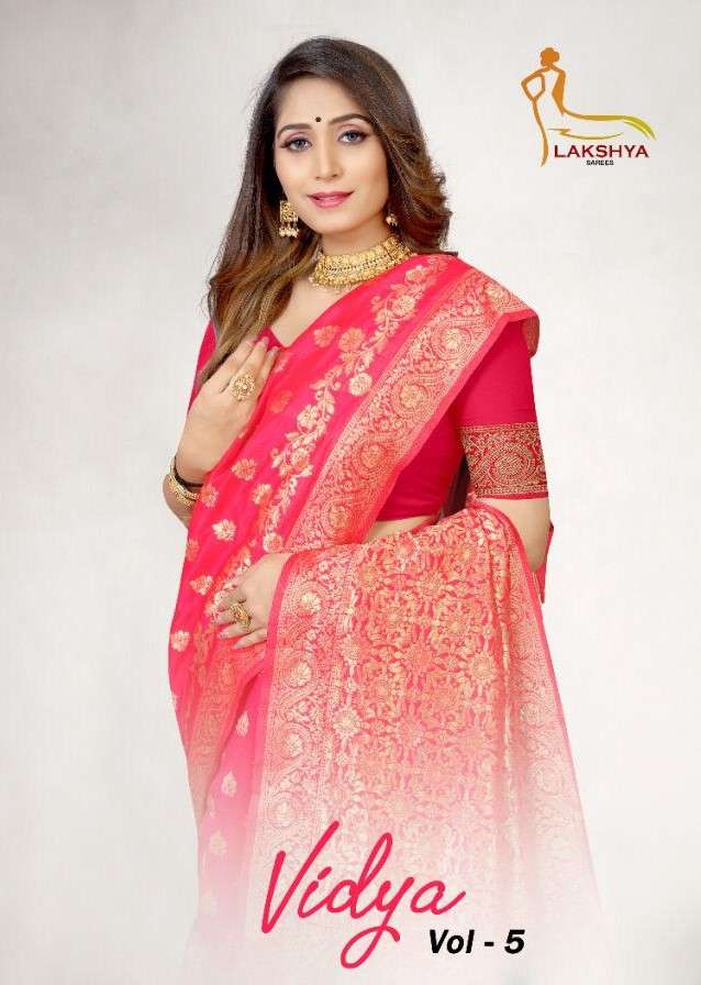 VIDYA VOL-5 BY LAKSHYA 5001 TO 5005 SERIES DESIGNER STYLISH FANCY COLORFUL BEAUTIFUL PARTY WEAR & ETHNIC WEAR COLLECTION JACQUARD SILK KURTIS AT WHOLESALE PRICE