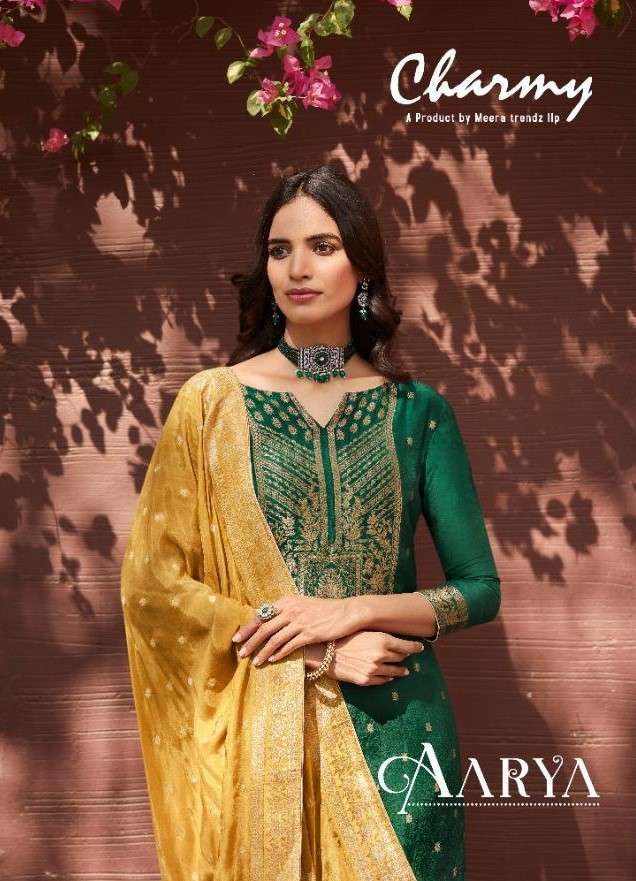 AARYA BY CHARMY 2811 TO 2816 SERIES BEAUTIFUL SUITS COLORFUL STYLISH FANCY CASUAL WEAR & ETHNIC WEAR SILK WEAVING JACQUARD DRESSES AT WHOLESALE PRICE