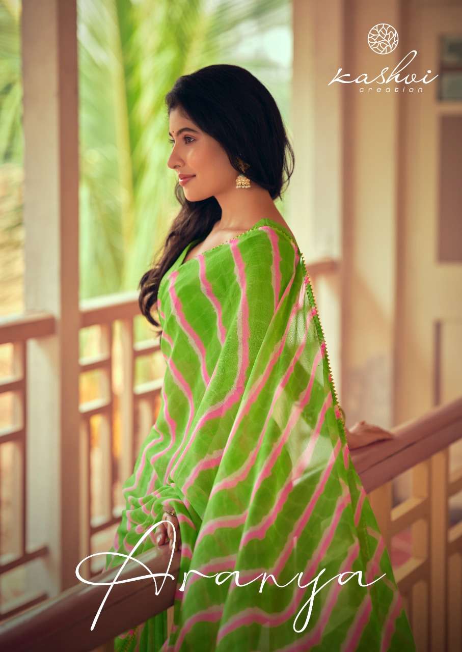 ARANYA BY KASHVI CREATION 6101 TO 6110 SERIES INDIAN TRADITIONAL WEAR COLLECTION BEAUTIFUL STYLISH FANCY COLORFUL PARTY WEAR & OCCASIONAL WEAR PURE CHIFFON SAREES AT WHOLESALE PRICE