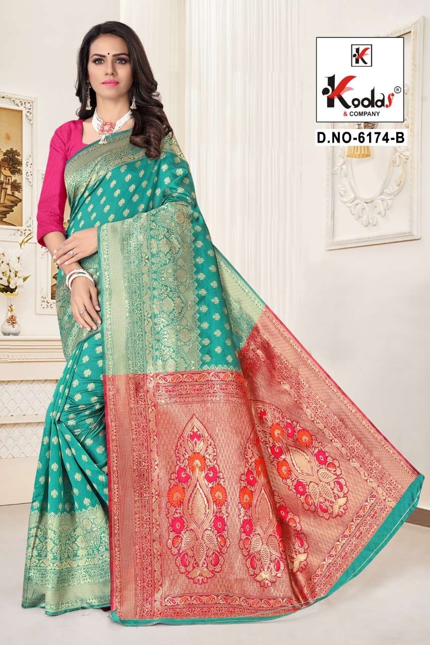 ATRANGI-6174 BY SITKA 6174-A TO 6174-F SERIES INDIAN TRADITIONAL WEAR COLLECTION BEAUTIFUL STYLISH FANCY COLORFUL PARTY WEAR & OCCASIONAL WEAR SILK SAREES AT WHOLESALE PRICE
