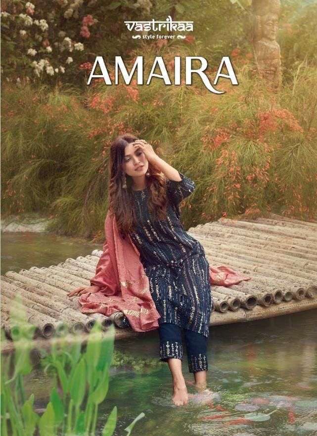 AMAIRA BY VASTRIKAA 133 TO 138 SERIES BEAUTIFUL SUITS COLORFUL STYLISH FANCY CASUAL WEAR & ETHNIC WEAR CHINNON SILK PRINT DRESSES AT WHOLESALE PRICE