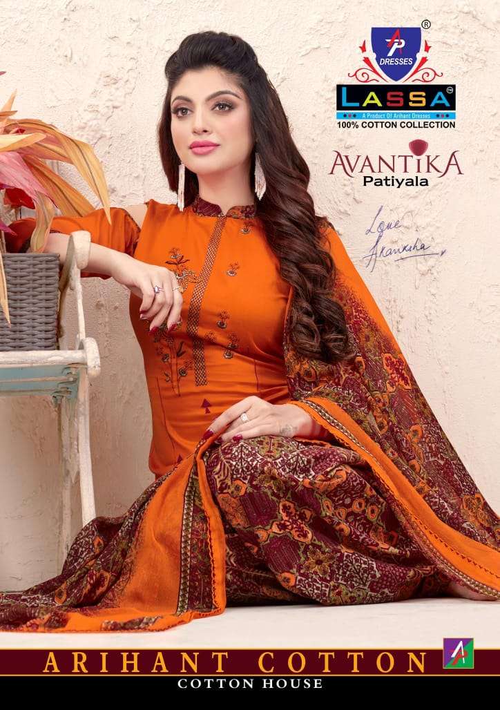 AVANTIKA PATIYALA BY LASSA 1001 TO 1010 SERIES BEAUTIFUL SUITS COLORFUL STYLISH FANCY CASUAL WEAR & ETHNIC WEAR PURE COTTON PRINT DRESSES AT WHOLESALE PRICE