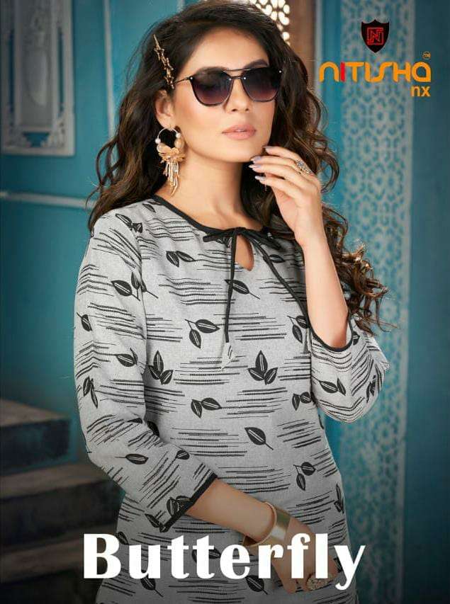 BUTTERFLY BY NITISHA NX 1001 TO 1004 SERIES DESIGNER STYLISH FANCY COLORFUL BEAUTIFUL PARTY WEAR & ETHNIC WEAR COLLECTION DYED FLEX PRINT KURTIS WITH BOTTOM AT WHOLESALE PRICE