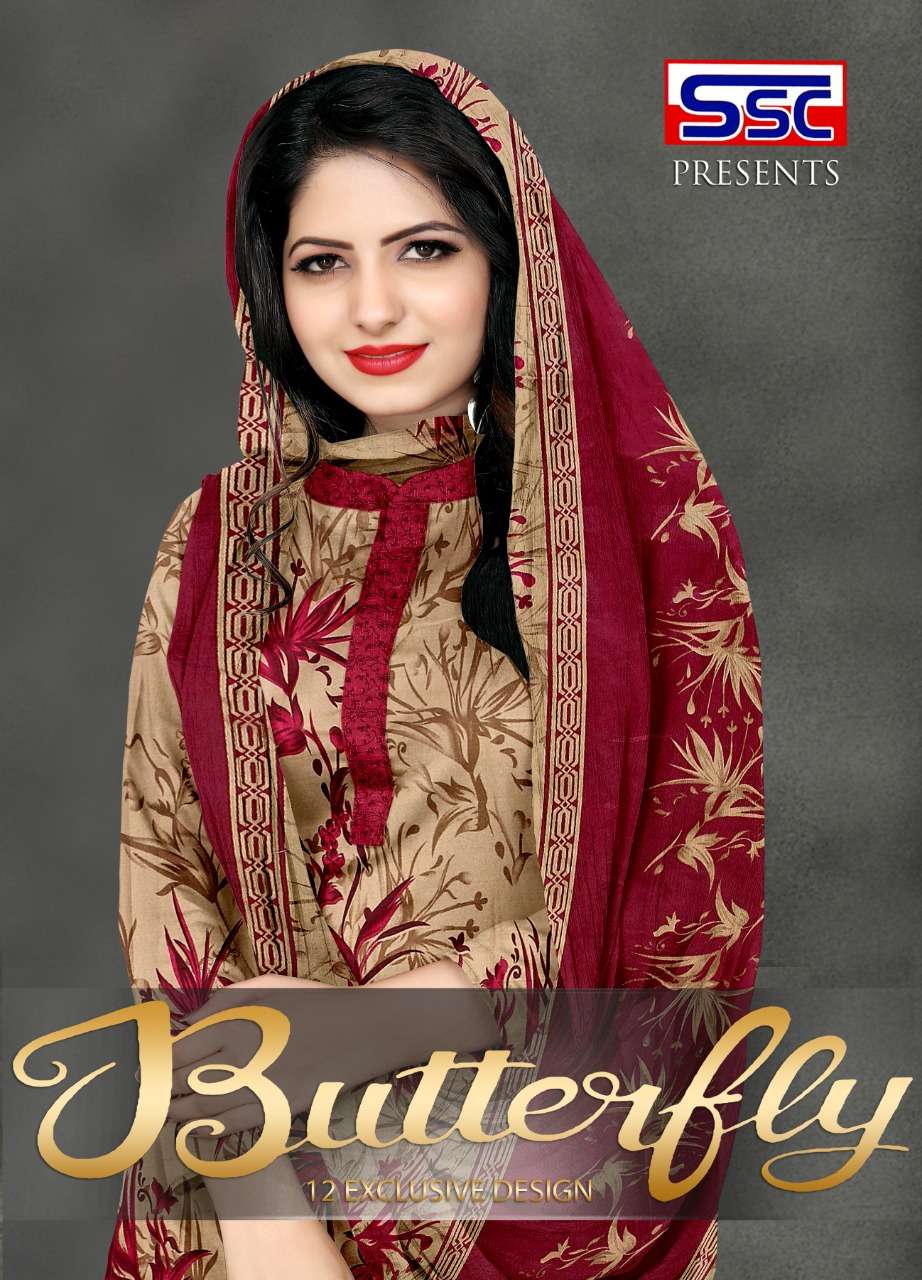 BUTTERFLY BY SHREE SHANTI CREATION 11001 TO 11012 SERIES BEAUTIFUL SUITS COLORFUL STYLISH FANCY CASUAL WEAR & ETHNIC WEAR MICRO PRINT DRESSES AT WHOLESALE PRICE