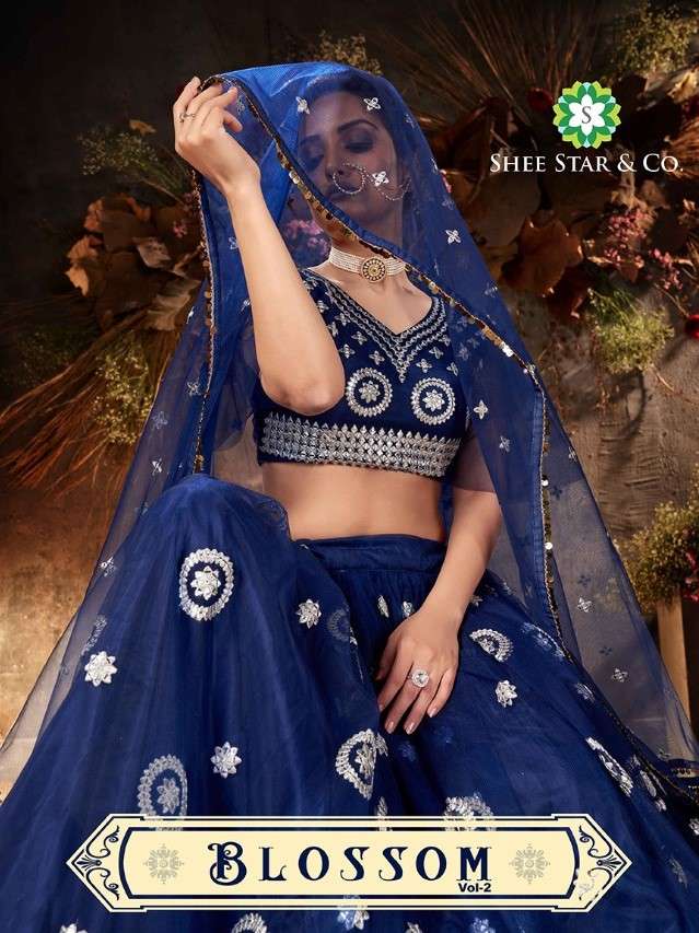 BLOSSOM VOL-2 BY SHEE STAR 1066 TO 1070 SERIES DESIGNER BEAUTIFUL NAVRATRI COLLECTION OCCASIONAL WEAR & PARTY WEAR SOFT NET LEHENGAS AT WHOLESALE PRICE