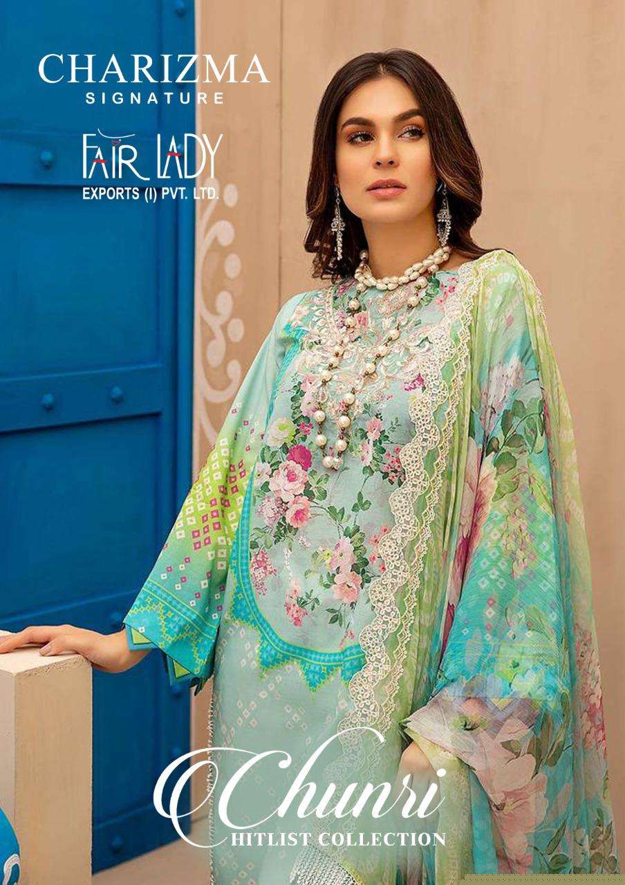 CHUNRI HITLIST COLLECTION BY FAIR LADY 23001 TO 23002 SERIES PAKISTANI SUITS BEAUTIFUL FANCY COLORFUL STYLISH PARTY WEAR & OCCASIONAL WEAR LAWN COTTON PRINT WITH EMBROIDERY DRESSES AT WHOLESALE PRICE