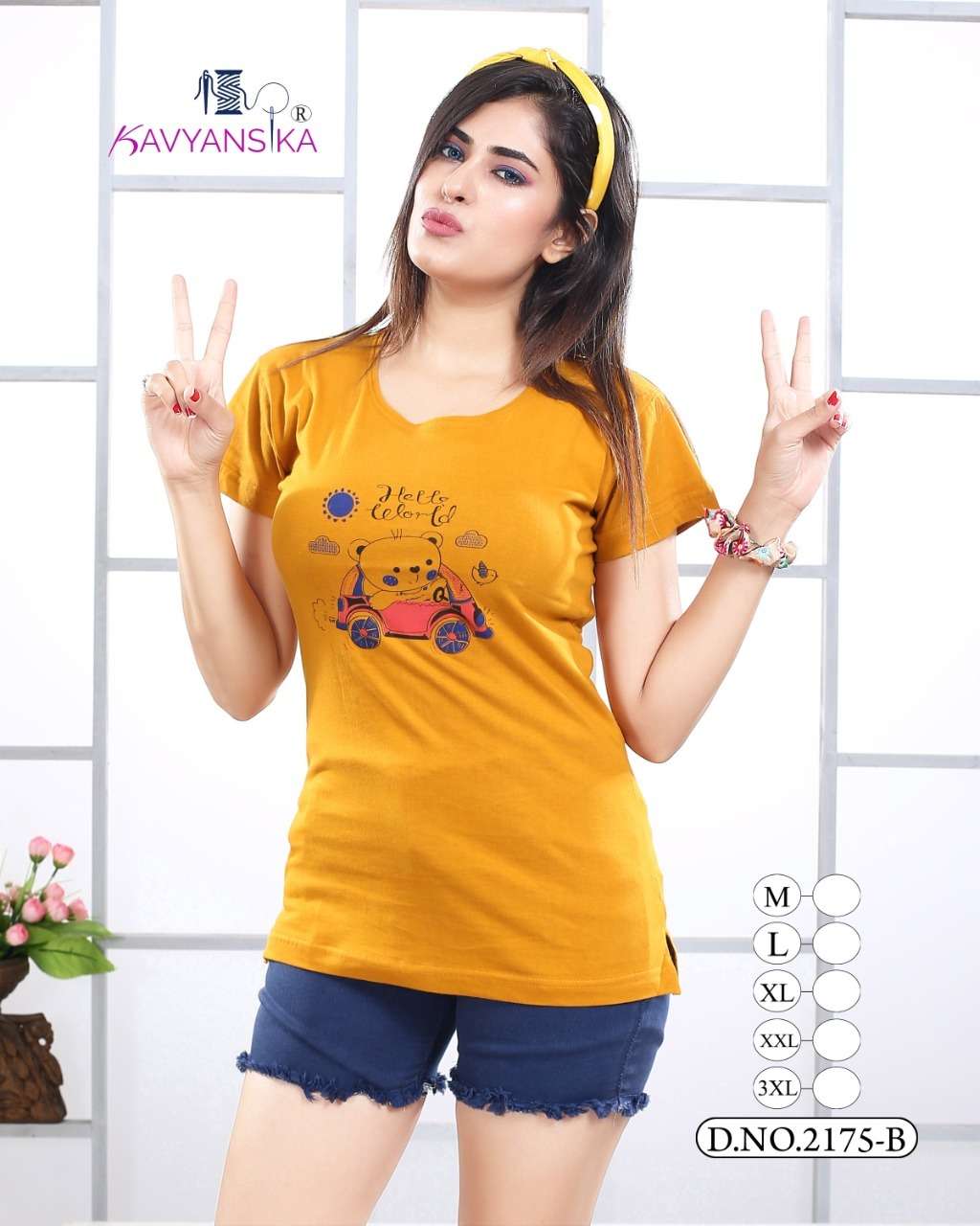 KAVYANSHIKA VOL-2175 BY KAVYANSHIKA 2175-A TO 2175-F SERIES BEAUTIFUL STYLISH COLORFUL FANCY PARTY WEAR & ETHNIC WEAR & READY TO WEAR HOSIERY COTTON TOPS AT WHOLESALE PRICE