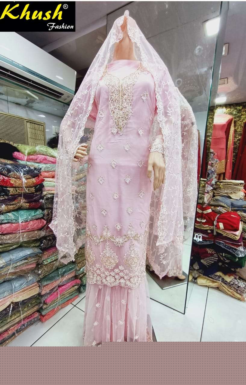 KHUSH 1098 COLOURS BY KHUSH FASHION 1098-A TO 1098-D SERIES BEAUTIFUL SUITS STYLISH COLORFUL FANCY CASUAL WEAR & ETHNIC WEAR NET EMBROIDERED DRESSES AT WHOLESALE PRICE