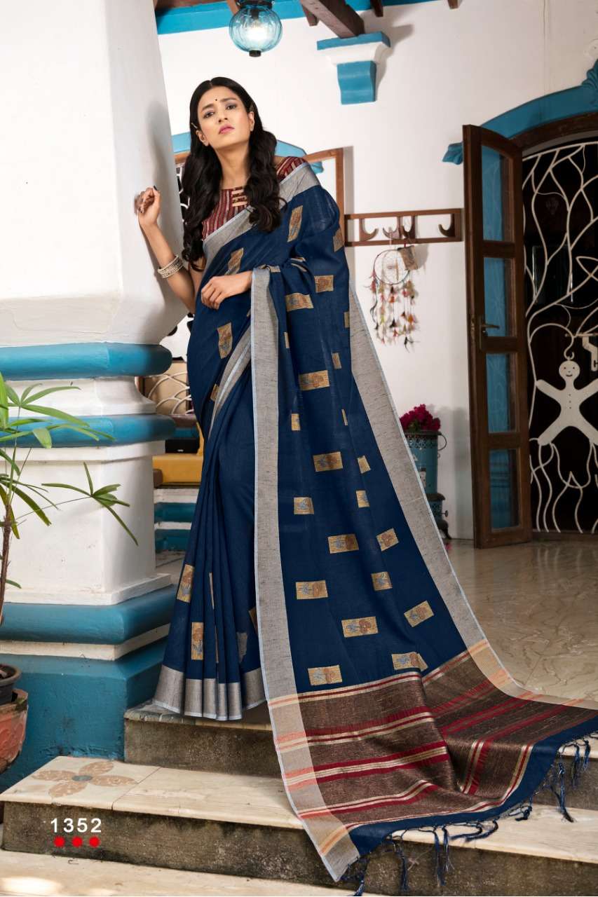 LINEA BY ANGARIKA 1351 TO 1357 SERIES INDIAN TRADITIONAL WEAR COLLECTION BEAUTIFUL STYLISH FANCY COLORFUL PARTY WEAR & OCCASIONAL WEAR LINEN SAREES AT WHOLESALE PRICE
