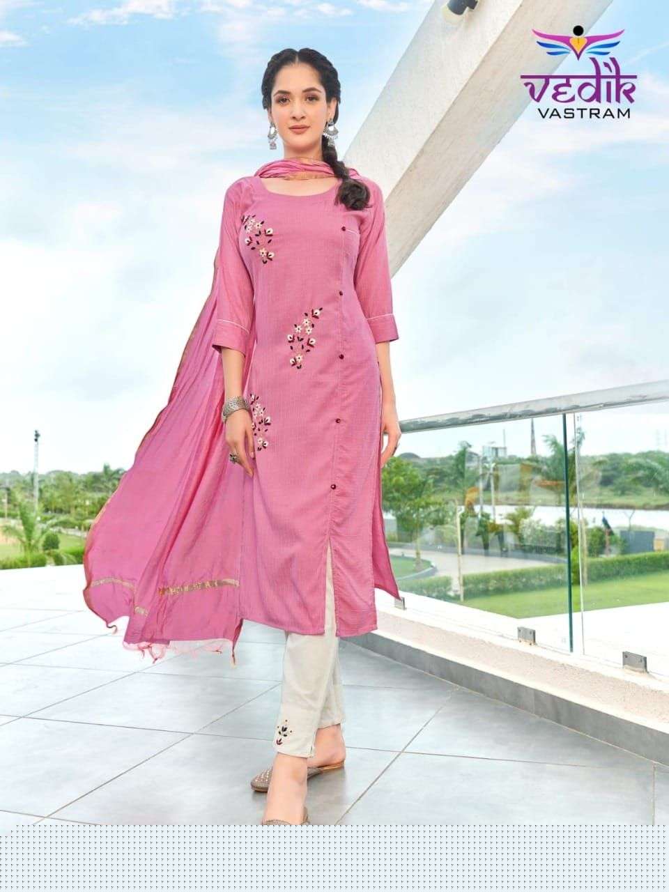 MADHURI VOL-1 BY VEDIK VASTRAM 201 TO 206 SERIES BEAUTIFUL SUITS COLORFUL STYLISH FANCY CASUAL WEAR & ETHNIC WEAR PURE VISCOSE COTTON WITH WORK DRESSES AT WHOLESALE PRICE