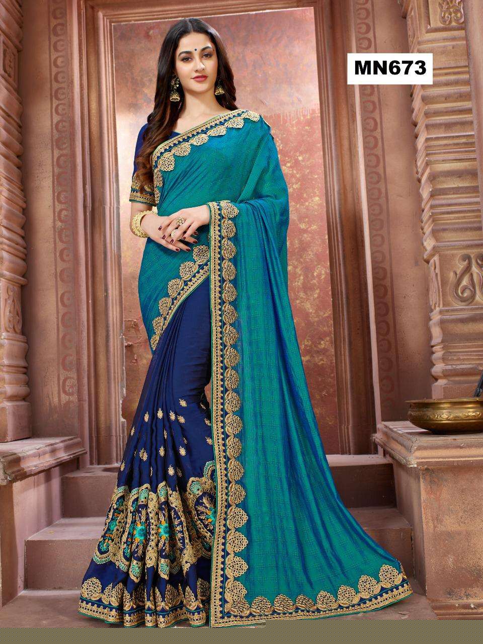 MANOHARI HIT DESIGN 673 BY MANOHARI INDIAN TRADITIONAL WEAR COLLECTION BEAUTIFUL STYLISH FANCY COLORFUL PARTY WEAR & OCCASIONAL WEAR ART SILK SAREES AT WHOLESALE PRICE