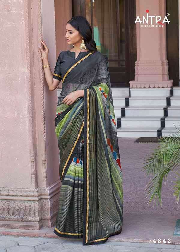 MAUSAM BY ANTRA 74841 TO 74850 SERIES INDIAN TRADITIONAL WEAR COLLECTION BEAUTIFUL STYLISH FANCY COLORFUL PARTY WEAR & OCCASIONAL WEAR GEORGETTE SAREES AT WHOLESALE PRICE