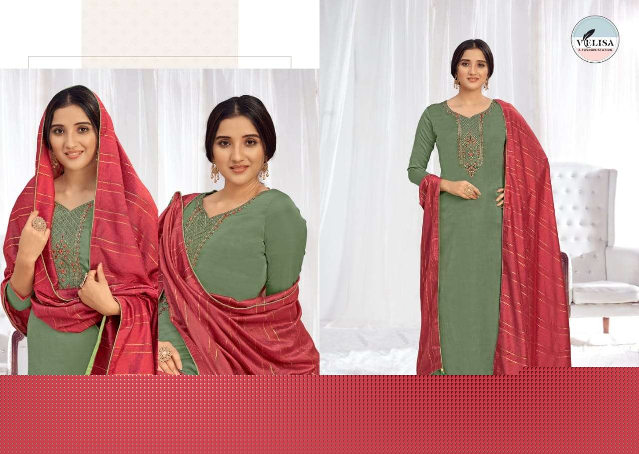 NORA BY VENISHA 801 TO 804 SERIES BEAUTIFUL SUITS COLORFUL STYLISH FANCY CASUAL WEAR & ETHNIC WEAR SILK LINEN SATIN EMBROIDERED DRESSES AT WHOLESALE PRICE