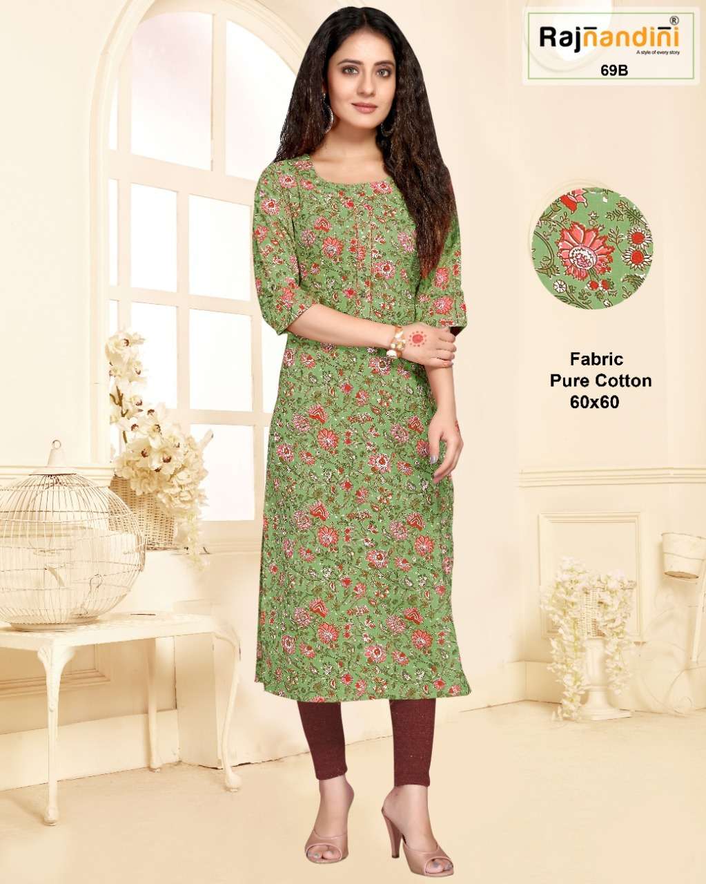 PRINT VOL-21 BY RAJNANDINI 69-A TO 69-D SERIES DESIGNER STYLISH FANCY COLORFUL BEAUTIFUL PARTY WEAR & ETHNIC WEAR COLLECTION PURE COTTON PRINT KURTIS AT WHOLESALE PRICE