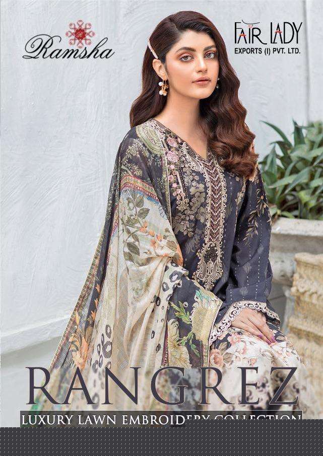 RANGREZ BY FAIR LADY 16001 TO 16006 SERIES DESIGNER PAKISTANI SUITS COLLECTION BEAUTIFUL STYLISH COLORFUL FANCY PARTY WEAR & OCCASIONAL WEAR LAWN COTTON DIGITAL PRINT WITH EMBROIDERY DRESSES AT WHOLESALE PRICE
