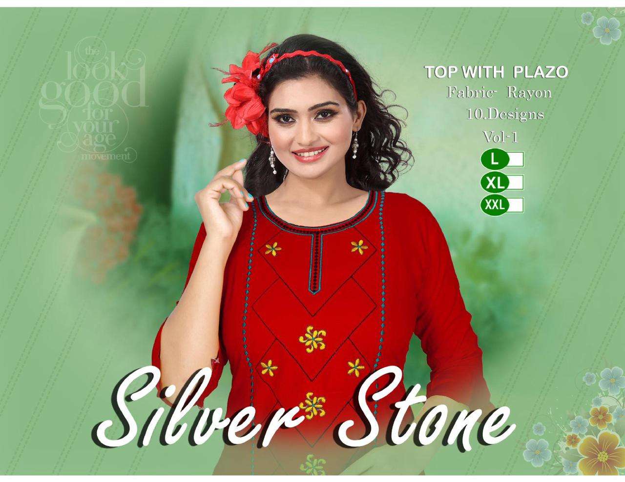 SILVER STONE BY POOJA 01 TO 10 SERIES DESIGNER STYLISH FANCY COLORFUL BEAUTIFUL PARTY WEAR & ETHNIC WEAR COLLECTION RAYON EMBROIDERY KURTIS WITH BOTTOM AT WHOLESALE PRICE