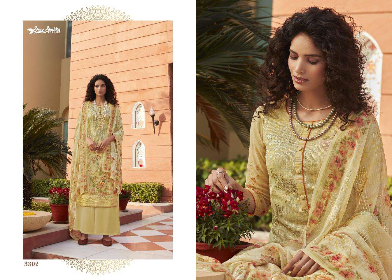 SHALIKA 3300 SERIES BY SHALIKA FASHION 3301 TO 3308 SERIES BEAUTIFUL SUITS STYLISH FANCY COLORFUL PARTY WEAR & OCCASIONAL WEAR FANCY DRESSES AT WHOLESALE PRICE
