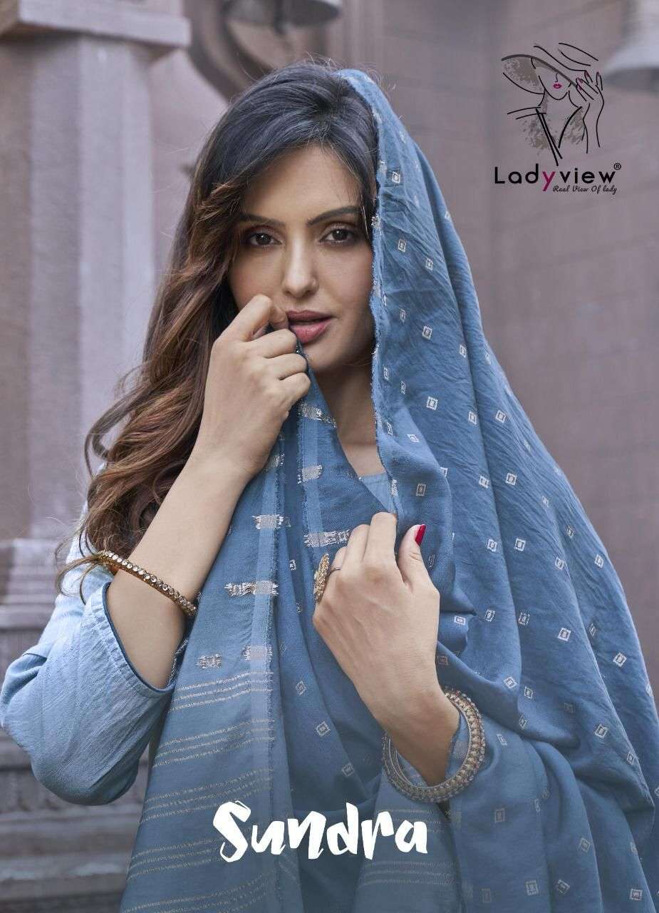 SUNDRA BY LADY VIEW 1001 TO 1004 SERIES BEAUTIFUL SUITS COLORFUL STYLISH FANCY CASUAL WEAR & ETHNIC WEAR NYLON VISCOSE DRESSES AT WHOLESALE PRICE