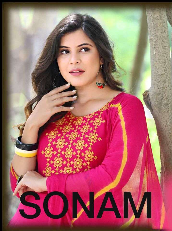 SONAM BY TRENDY 1401 TO 1408 SERIES BEAUTIFUL PATIYALA SUITS COLORFUL STYLISH FANCY CASUAL WEAR & ETHNIC WEAR RAYON EMBROIDERED DRESSES AT WHOLESALE PRICE