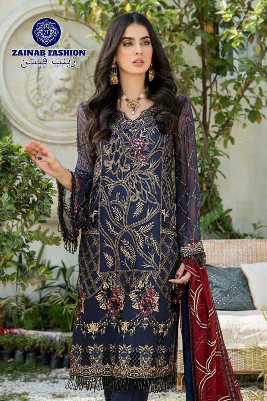ZF-108 BY ZAINAB FASHION PAKISTANI SUITS BEAUTIFUL FANCY COLORFUL STYLISH PARTY WEAR & OCCASIONAL WEAR PURE GEORGETTE WITH EMBROIDERY DRESSES AT WHOLESALE PRICE