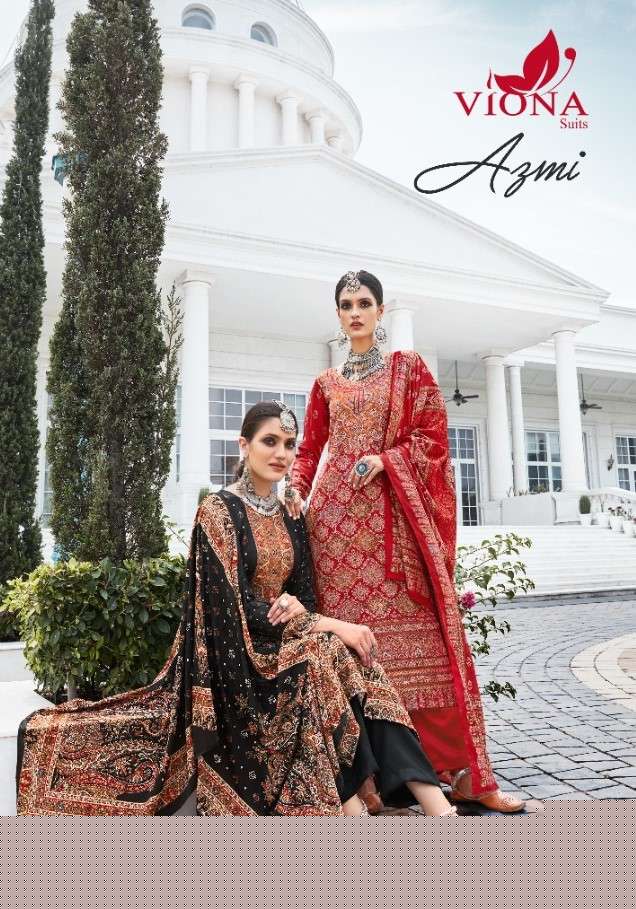 AZMI BY VIONA SUITS 1001 TO 1008 SERIES BEAUTIFUL SUITS COLORFUL STYLISH FANCY CASUAL WEAR & ETHNIC WEAR HEAVY PASHMINA DIGITAL PRINT DRESSES AT WHOLESALE PRICE