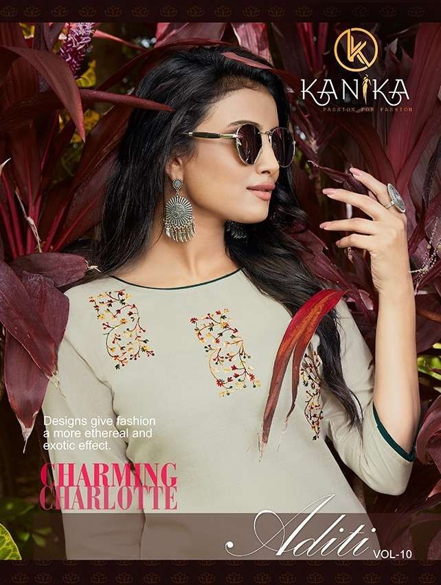 ADITI VOL-10 BY KANIKA 1283 TO 1292 SERIES DESIGNER STYLISH FANCY COLORFUL BEAUTIFUL PARTY WEAR & ETHNIC WEAR COLLECTION RUBY SILK EMBROIDERED KURTIS AT WHOLESALE PRICE