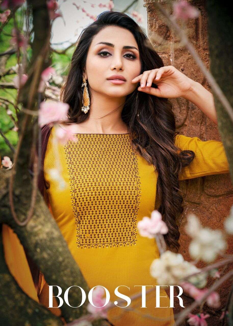 BOOSTER BY KAPIL TRENDZ 14001 TO 14012 SERIES BEAUTIFUL SUITS COLORFUL STYLISH FANCY CASUAL WEAR & ETHNIC WEAR COTTON WITH WORK DRESSES AT WHOLESALE PRICE