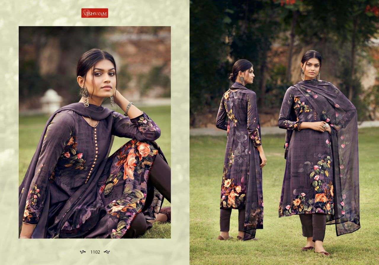 CAFE LATTE VOL-11 BY VISHWAM FABRICS 1101 TO 1111 SERIES INDIAN TRADITIONAL WEAR COLLECTION BEAUTIFUL STYLISH FANCY COLORFUL PARTY WEAR & OCCASIONAL WEAR HEAVY CREPE PRINT DRESSES AT WHOLESALE PRICE