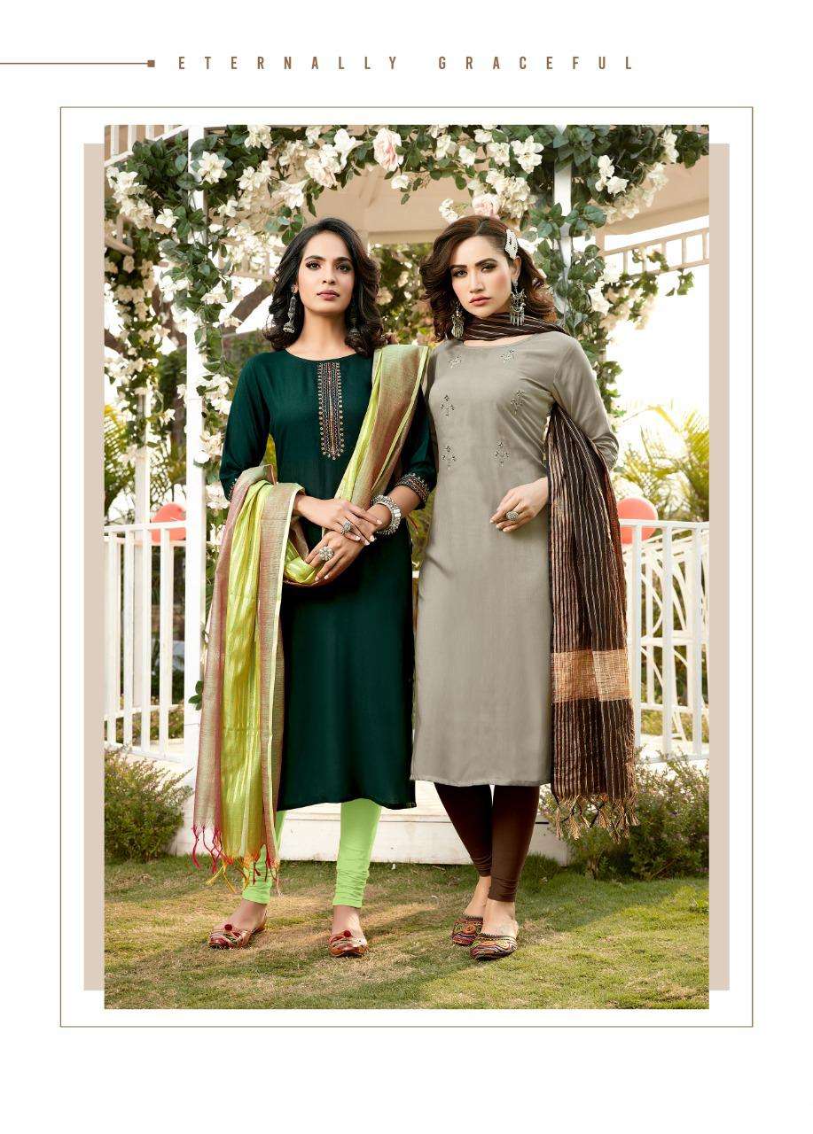 INAYAT VOL-4 BY RIYA DESIGNER 4001 TO 4005 SERIES DESIGNER STYLISH FANCY COLORFUL BEAUTIFUL PARTY WEAR & ETHNIC WEAR COLLECTION RAYON EMBROIDERY KURTIS WITH DUPATTA AT WHOLESALE PRICE