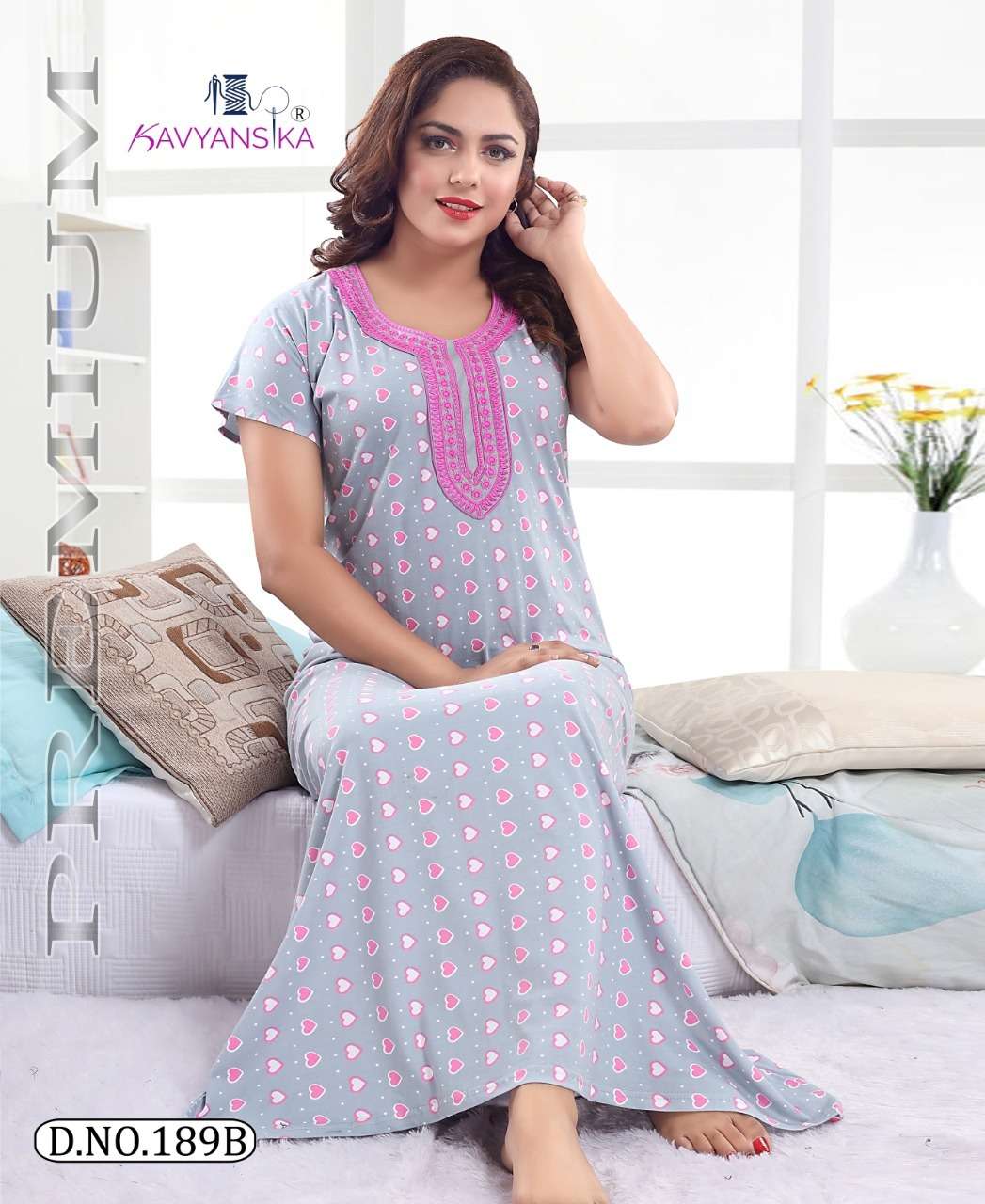 KAVYANSHIKA VOL-189 BY KAVYANSHIKA 189-A TO 189-F SERIES BEAUTIFUL STYLISH FANCY COLORFUL CASUAL WEAR & ETHNIC WEAR COTTON HOSIERY GOWNS AT WHOLESALE PRICE