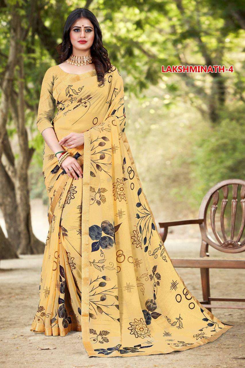 LAKSHMINATH VOL-4 BY INDO VASTRA 401 TO 404 SERIES INDIAN TRADITIONAL WEAR COLLECTION BEAUTIFUL STYLISH FANCY COLORFUL PARTY WEAR & OCCASIONAL WEAR SOFT GEORGETTE SAREES AT WHOLESALE PRICE
