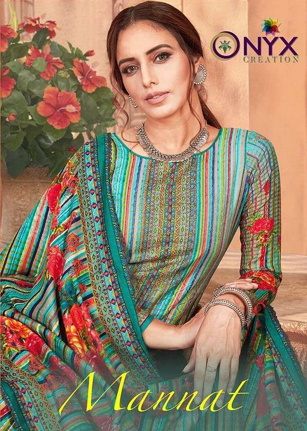 MANNAT BY ONYX 1001 TO 1008 SERIES BEAUTIFUL SUITS COLORFUL STYLISH FANCY CASUAL WEAR & ETHNIC WEAR PURE PASHMINA DIGITAL PRINT DRESSES AT WHOLESALE PRICE