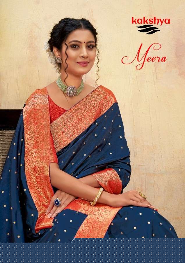 MEERA BY KAKSHYA 9701 TO 9706 SERIES INDIAN TRADITIONAL WEAR COLLECTION BEAUTIFUL STYLISH FANCY COLORFUL PARTY WEAR & OCCASIONAL WEAR LICHI KOTA SAREES AT WHOLESALE PRICE