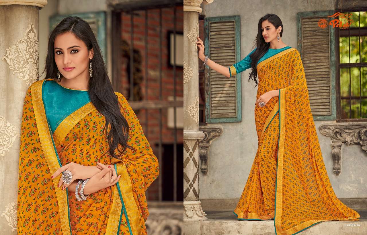 PATRALEKHA VOL-9 BY PALAV INDIAN TRADITIONAL WEAR COLLECTION BEAUTIFUL STYLISH FANCY COLORFUL PARTY WEAR & OCCASIONAL WEAR GEORGETTE SAREES AT WHOLESALE PRICE