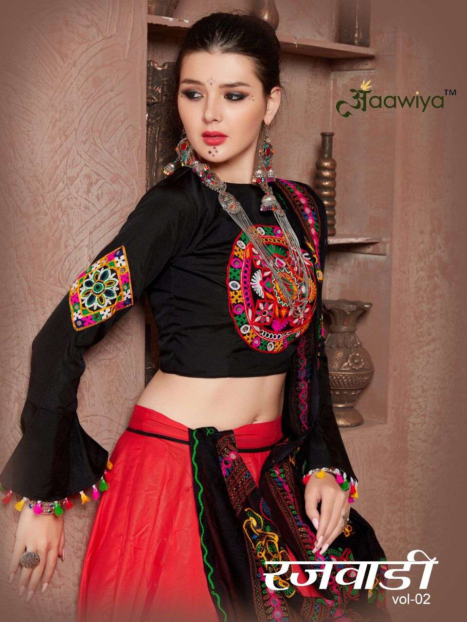Rajwadi Vol-2 By Aawiya 8001 To 8008 Series Designer Beautiful Navratri Collection Occasional Wear & Party Wear Tafeta Silk/Cotton Lehengas At Wholesale Price